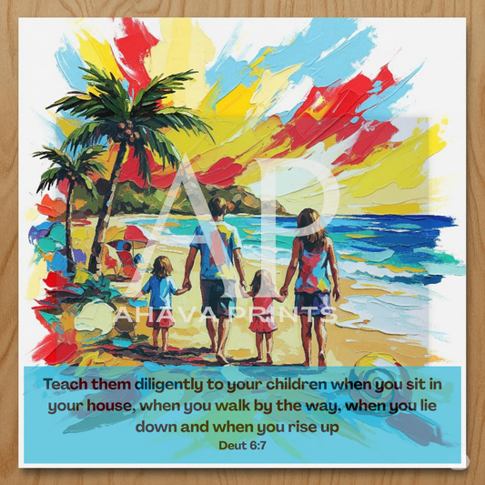 Beach-Teach - Deuteronomy 6:7 Wall Art