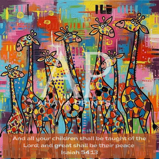 City Giraffes - Isaiah 54:13 Wall Art